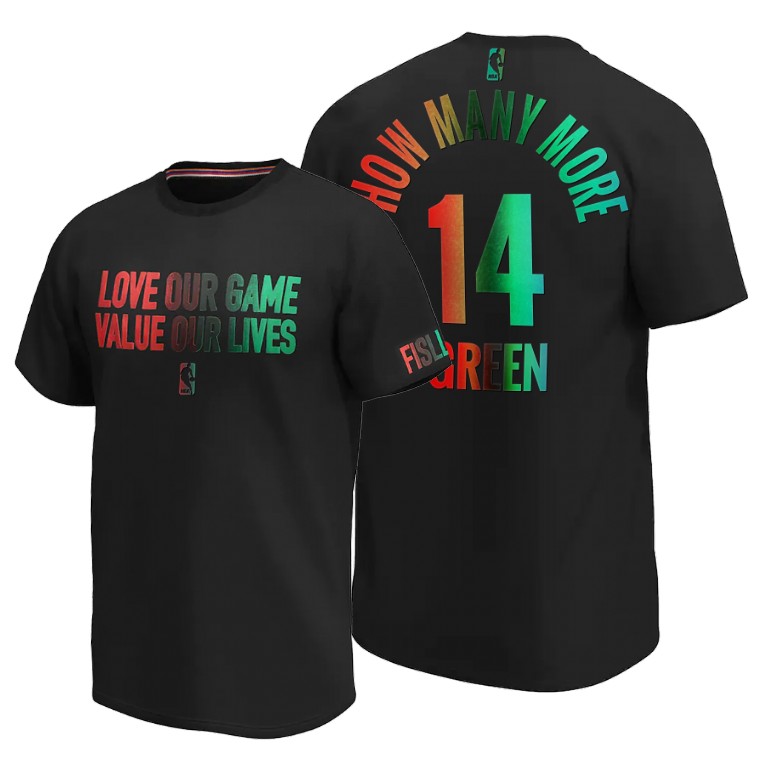 Men's Los Angeles Lakers Danny Green #14 NBA Love Our Game Value our Lives How Many More Social Justice Black Basketball T-Shirt KVS6283SH